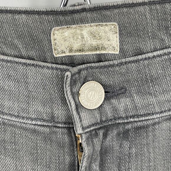 Mother The Dropout Cropped Slim Jeans in a gray "Holy Smokes" wash Sz 27 - Picture 2 of 10